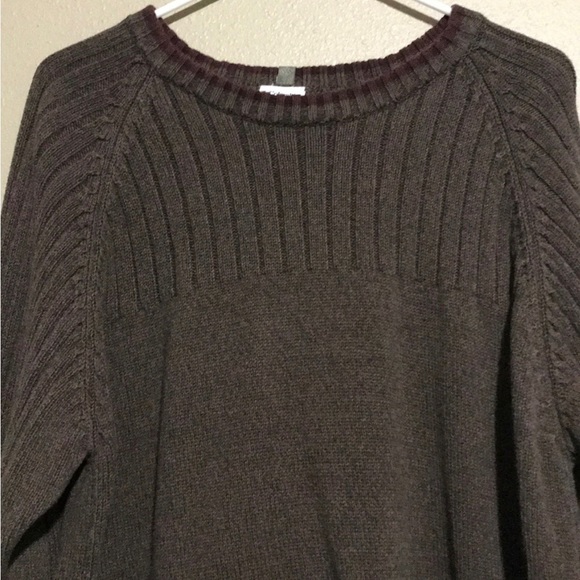 Columbia Brown Knit Pullover Crewneck Sweater Round Neck Mens L - Picture 2 of 6